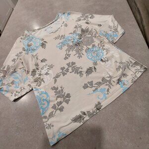 THE PARAGON Women's 100% Cotton Floral Long Sleeves Pullover Top - Size Large